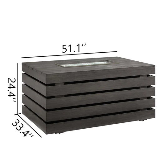 Aluminum Outdoor Fire Pit Table with Hidden Fuel Tank