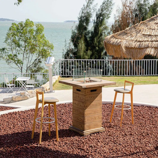 Rova Redwood Bar Fire Table