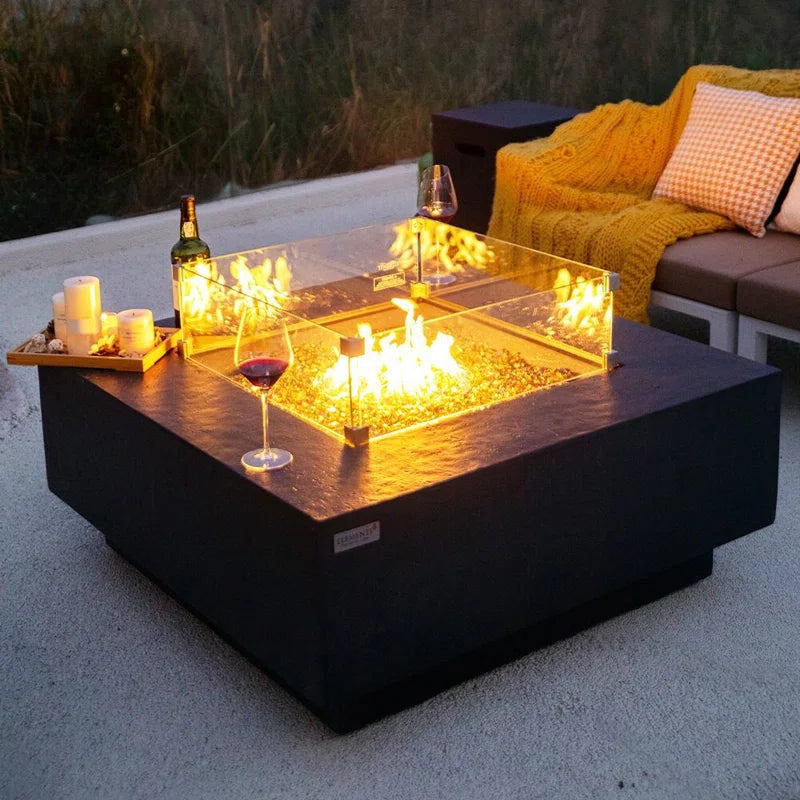 Minimalist Concrete Smokeless Fire Pit Table
